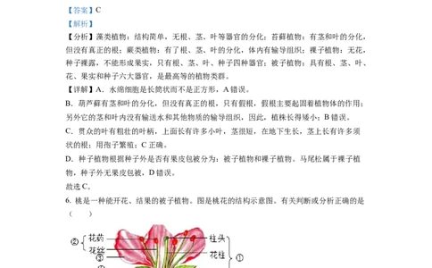 精品解析：2022年江苏省连云港市中考生物真题（解析版）_中考真题_8.生物中考真题2015-2024年_2022年全国中考生物114份14