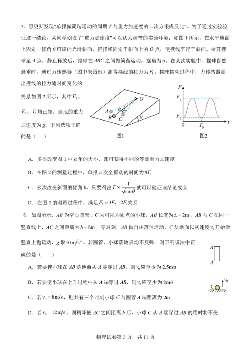 辽宁省沈阳市东北育才学校2024-2025学年高二下学期第二次月考试题物理PDF版含答案_2025年7月_250708辽宁省沈阳市东北育才学校2024-2025学年高二下学期第二次月考