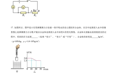 精品解析：2022年四川省眉山市中考物理试题（原卷版）_中考真题_4.物理中考真题2015-2024年_2022中考物理真题128份14