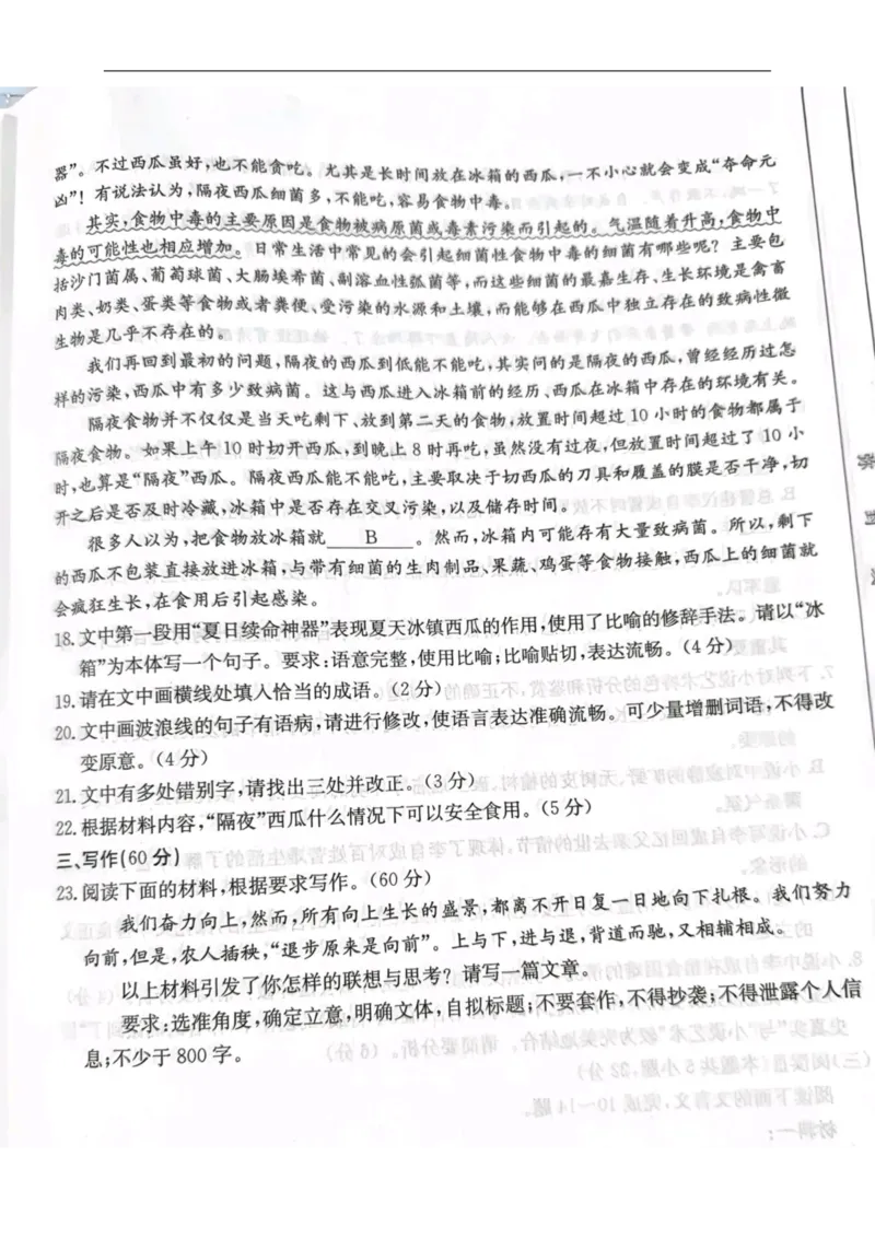 邯郸市2024&mdash;2025学年第二学期期末语文_2025年6月_250630河北省邯郸市2024-2025学年高二下学期期末调研考试（全科）_河北省邯郸市2024-2025学年高二下学期期末调研考试语文试题