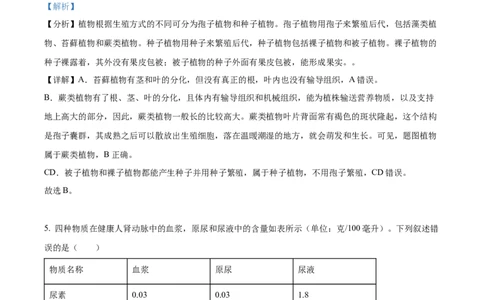 精品解析：2023年山东省泰安市中考生物真题（解析版）(1)_中考真题_8.生物中考真题2015-2024年_2023年全国中考生物7.20_精品解析：2023年山东省泰安市中考生物真题