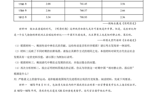 精品解析：2022年湖南省湘潭市中考历史真题（原卷版）_中考真题_6.历史中考真题2015-2024年_2022中考历史真题104份18