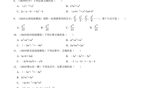 2026年中考数学常考考点专题之整式_162026年中考七科常考考点专题资料_002中考数学常考考点专题