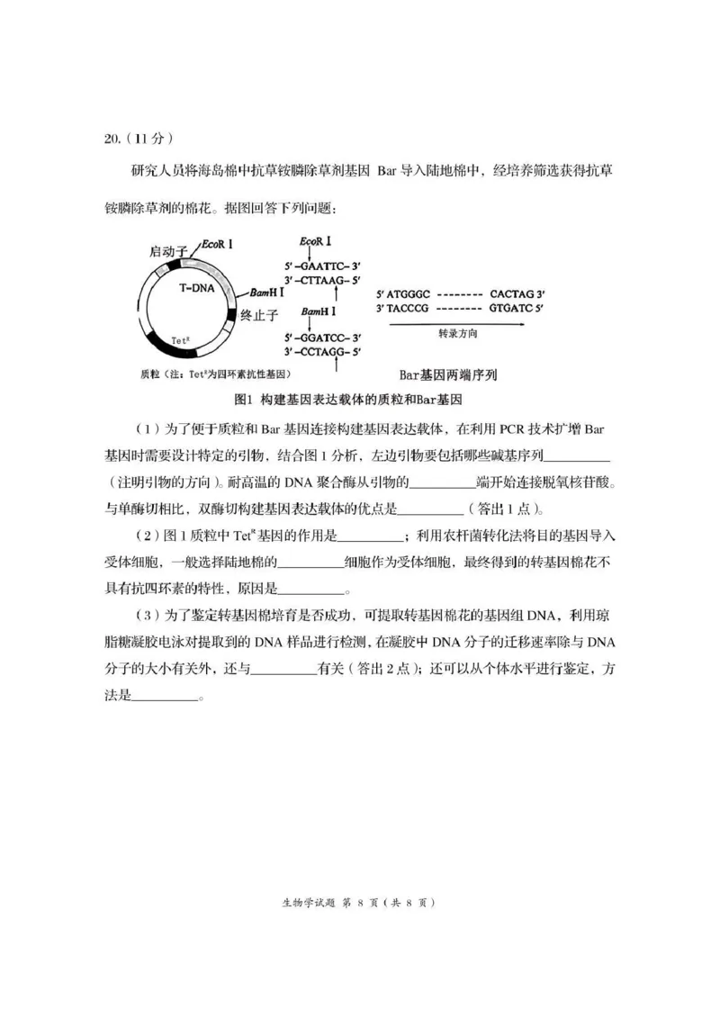 资阳市高中2023级第一次诊断性考试生物_251115四川省资阳市高中2023级第一次诊断性考试（资阳一诊）（全科）