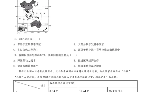 精品解析：2022年广东省中考地理真题（原卷版）_中考真题_9.地理中考真题2015-2024年_2022中考地理真题98份18