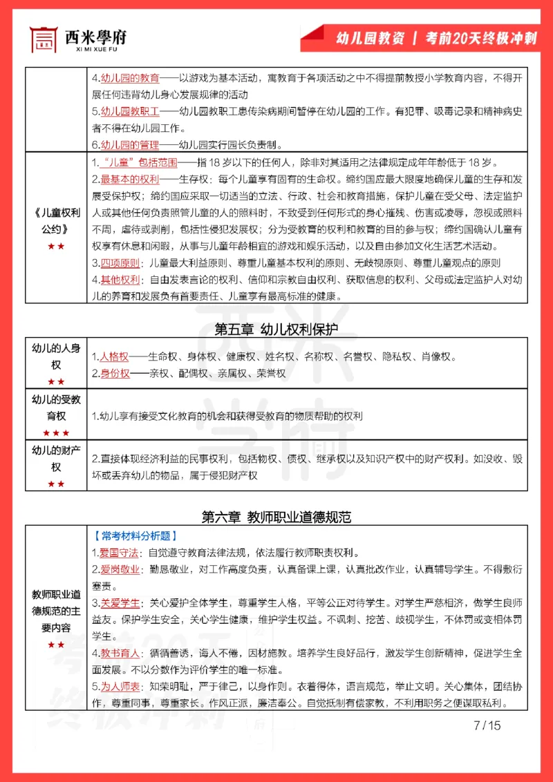 考前20天终极冲刺幼儿园综合素质_4-教培资料-26年最新资料-同步更新_科一科二电子资料合集中小幼（笔记真题知识点汇总等）文件多，按需保存_01西米合集