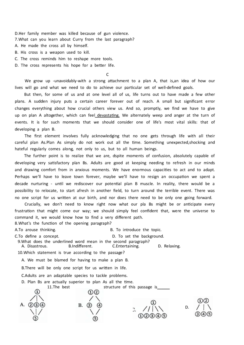 大理州2024届高中毕业生第二次复习统一检测&mdash;英语试卷_2024届云南省大理州高中毕业生第二次复习统一检测_云南省大理州2024届高中毕业生第二次复习统一检测英语