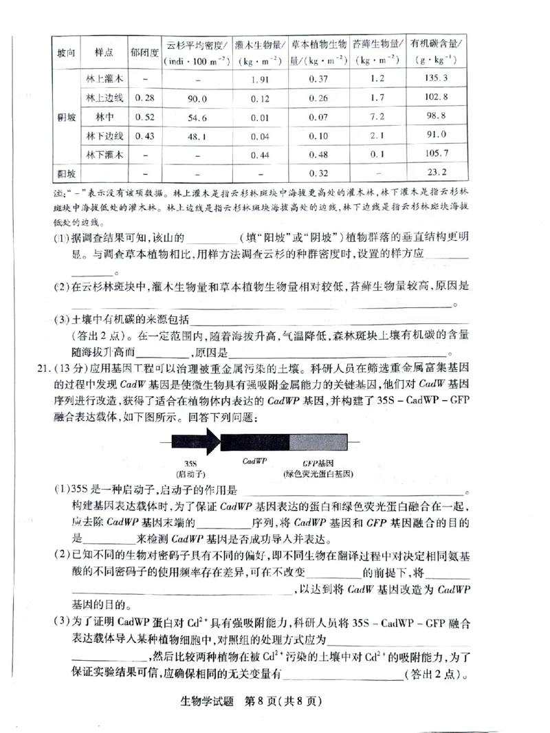 湖南省天一大联考暨郴州市教学质量检测（郴州二检怀化统考）生物PDF版含解析_2025年1月_250101湖南省天一大联考暨郴州市教学质量检测（郴州二检怀化统考）