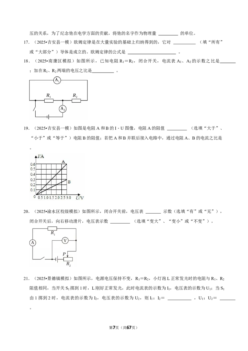2026年中考物理常考考点专题之欧姆定律_162026年中考七科常考考点专题资料_004中考物理常考考点专题