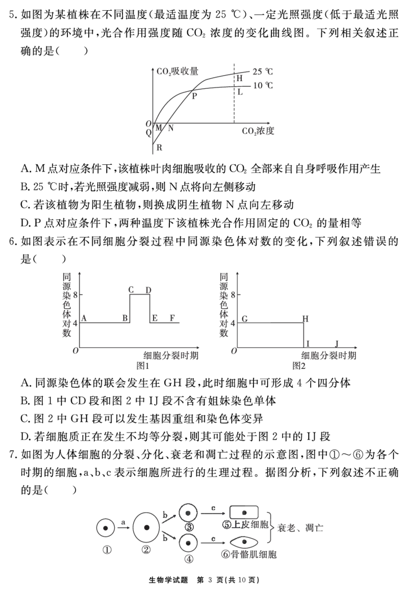安徽省合肥一六八中学2023-2024学年高三上学期名校名师测评卷（四）生物试题_2024届安徽省合肥一六八中学高三上学期名校名师测评卷（四）