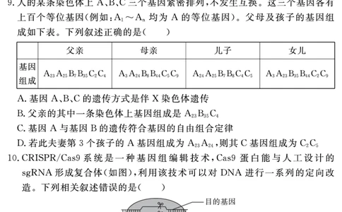 安徽省合肥一六八中学2023-2024学年高三上学期名校名师测评卷（四）生物试题_2024届安徽省合肥一六八中学高三上学期名校名师测评卷（四）