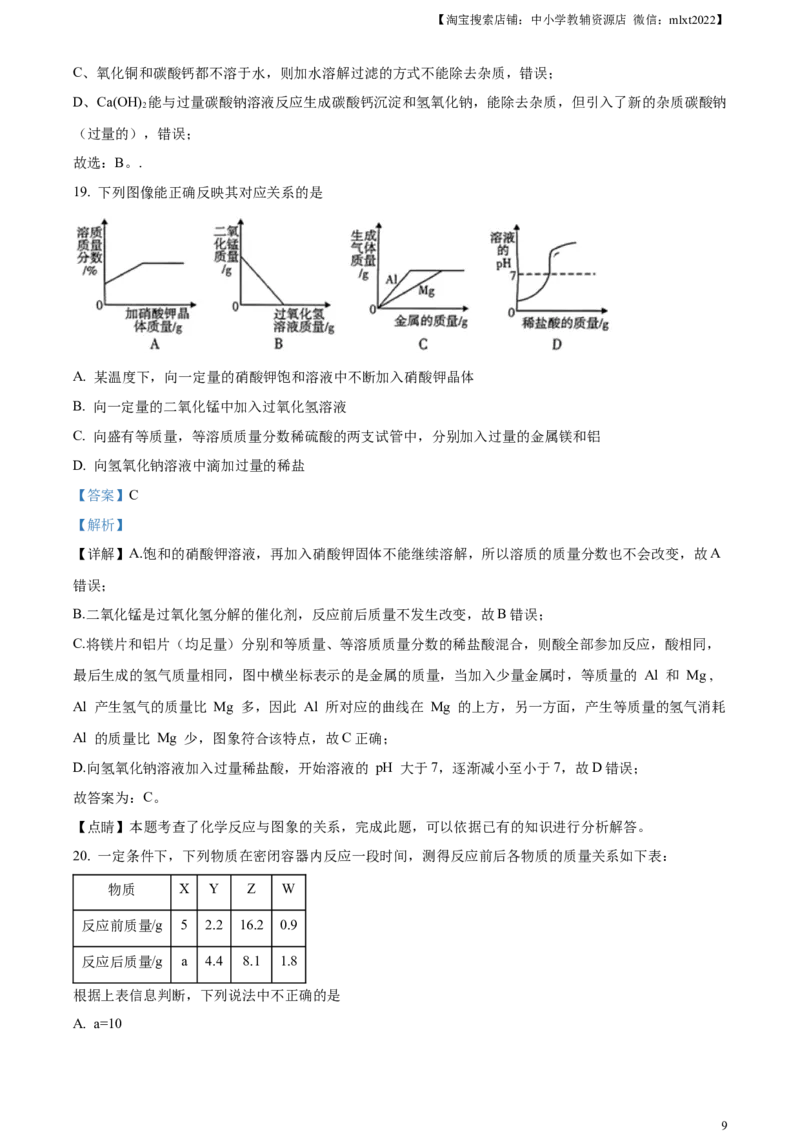 精品解析：2023年湖南省怀化市中考化学真题（解析版）_中考真题_5.化学中考真题2015-2024年_2023年中考化学真题7.20_精品解析：2023年湖南省怀化市中考化学真题