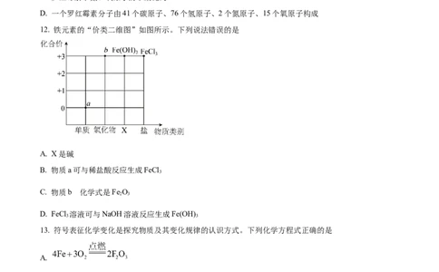 精品解析：2023年湖南省衡阳市中考化学真题（原卷版）_中考真题_5.化学中考真题2015-2024年_2023年中考化学真题7.20_精品解析：2023年湖南省衡阳市中考化学真题