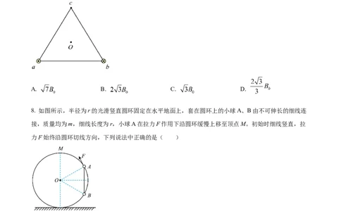 精品解析：山东省枣庄市2023-2024学年高三上学期1月期末考试物理试题（原卷版）_2024届山东省枣庄市高三上学期期末考试试题_2024届山东省枣庄市高三上学期期末考试试题物理