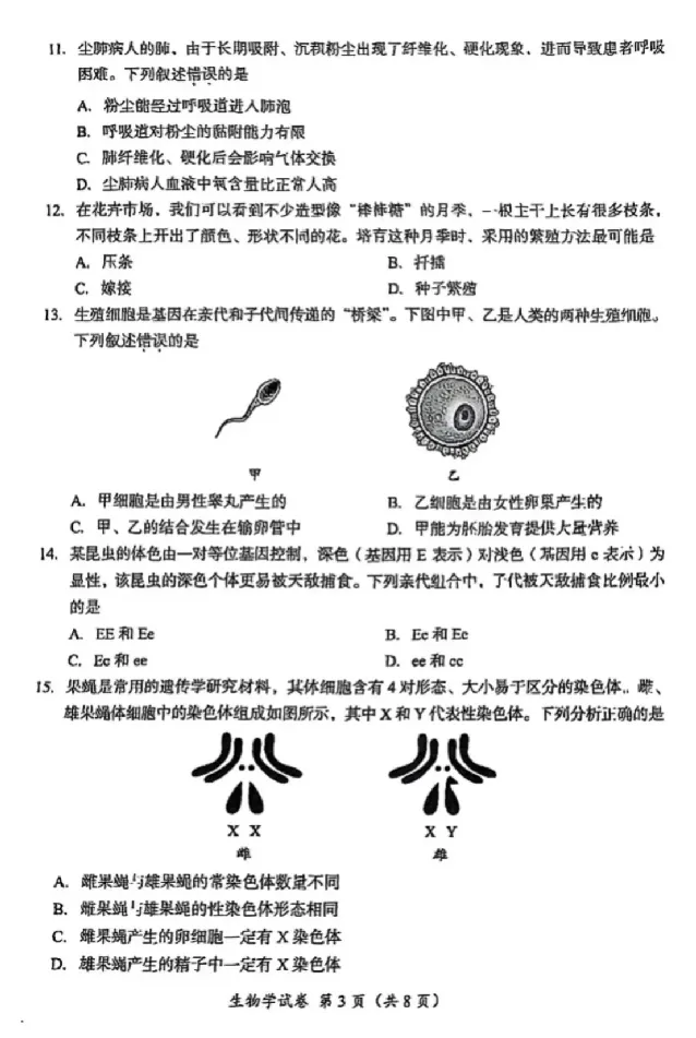 2025成都中考生物真题及答案解析_2025全国各地《中考真题试卷及答案》_2025成都中考真题及答案