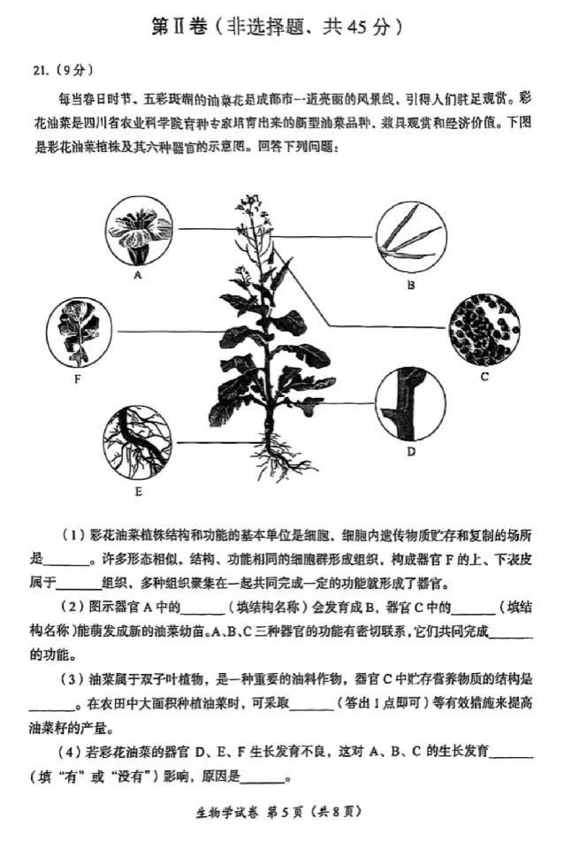 2025成都中考生物真题及答案解析_2025全国各地《中考真题试卷及答案》_2025成都中考真题及答案