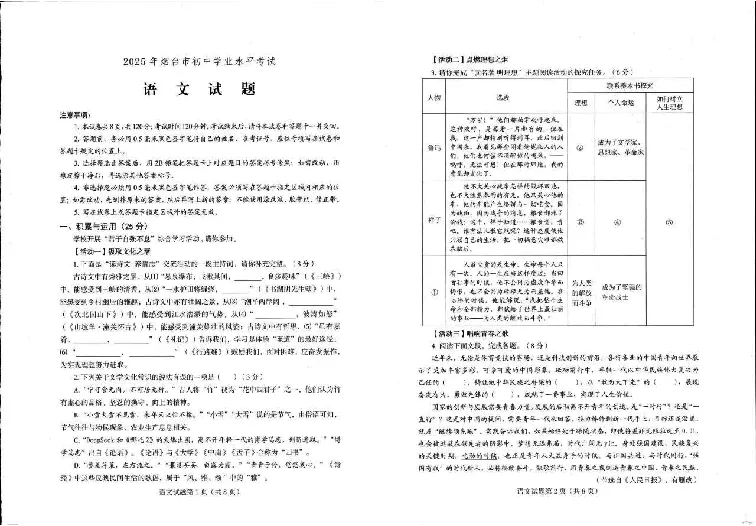 2025烟台中考语文真题试卷_2025全国各地《中考真题试卷及答案》_2025烟台中考真题及答案