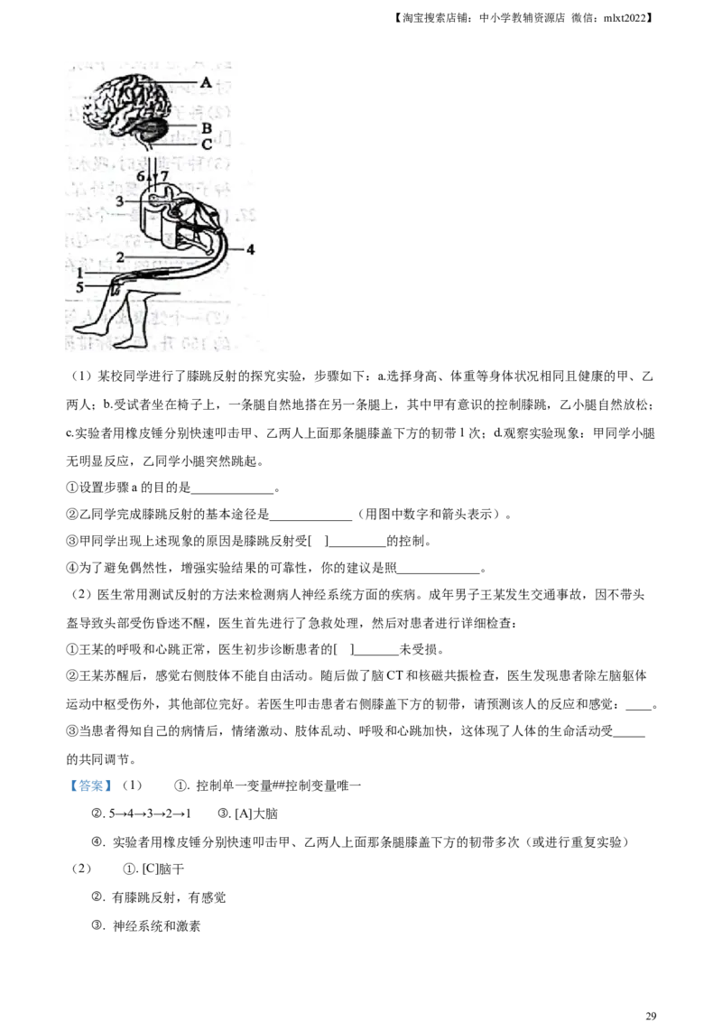 精品解析：2023年山东省滨州市中考生物真题（解析版）_中考真题_8.生物中考真题2015-2024年_2023年全国中考生物7.20_精品解析：2023年山东省滨州市中考生物真题