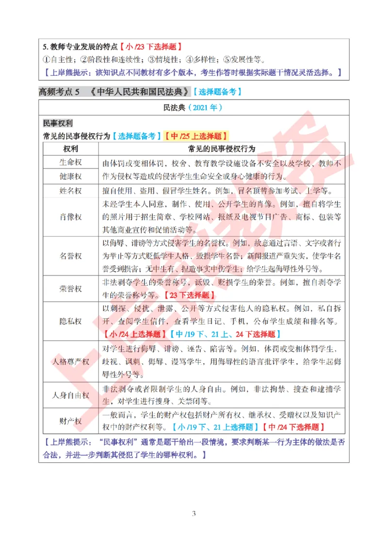 考前8页纸-中小学综合素质_4-教培资料-26年最新资料-同步更新_初中高中教资_2025下中学教资笔试_中学冲刺急救包_上岸熊25下教资笔试：最新考前8页纸