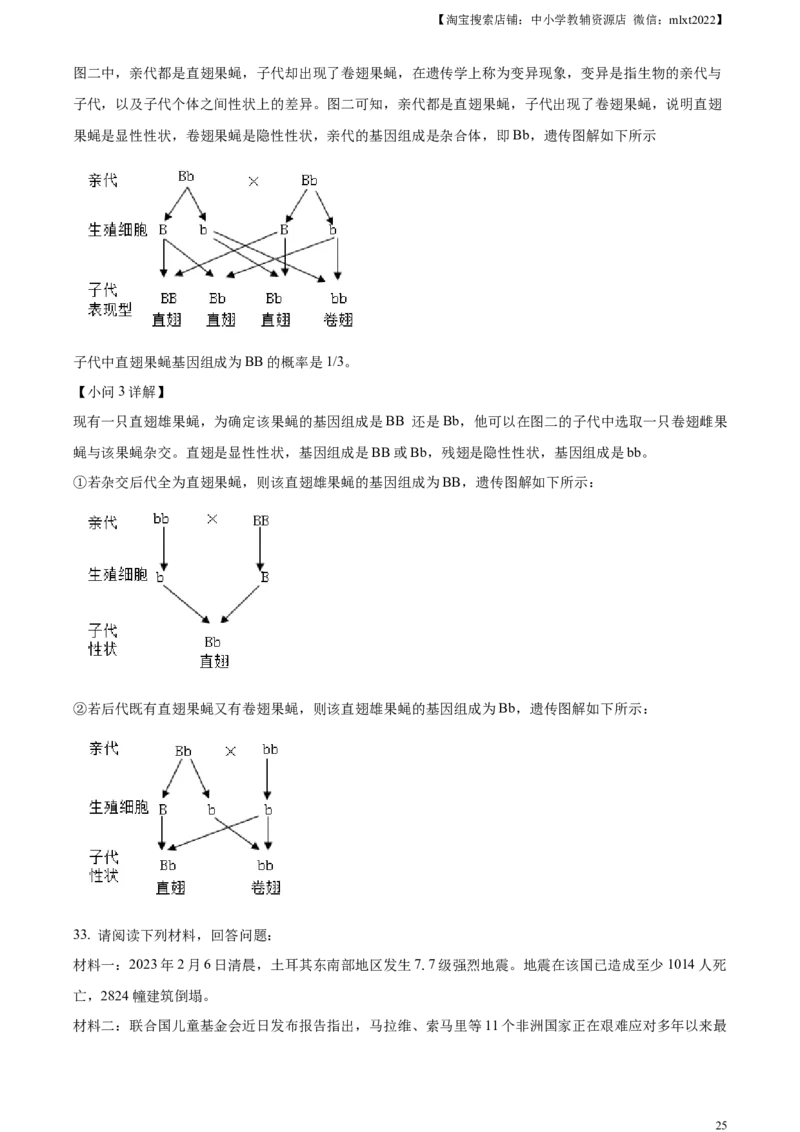 精品解析：2023年湖南省衡阳中考生物真题（解析版）_中考真题_8.生物中考真题2015-2024年_2023年全国中考生物7.20_精品解析：2023年湖南省衡阳中考生物真题