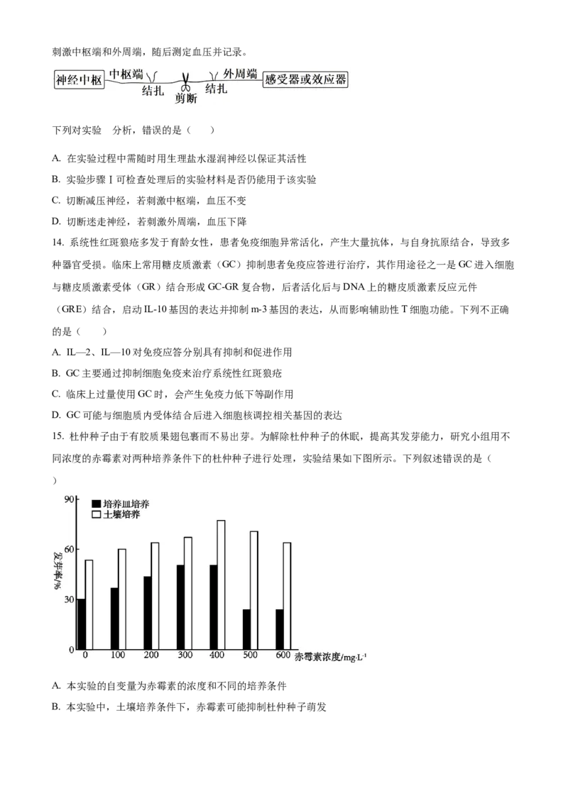 湖南省衡阳市第八中学2024届高三上学期12月月考生物_2024届湖南省衡阳市第八中学高三上学期12月月考