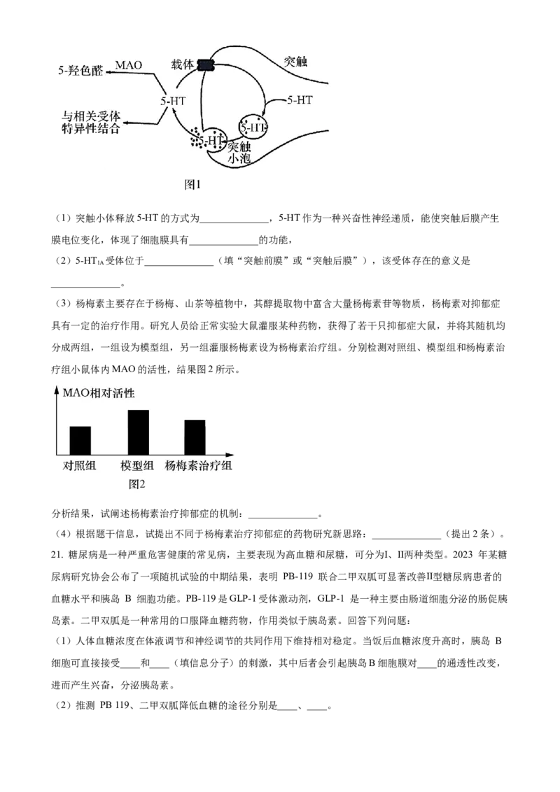 湖南省衡阳市第八中学2024届高三上学期12月月考生物_2024届湖南省衡阳市第八中学高三上学期12月月考