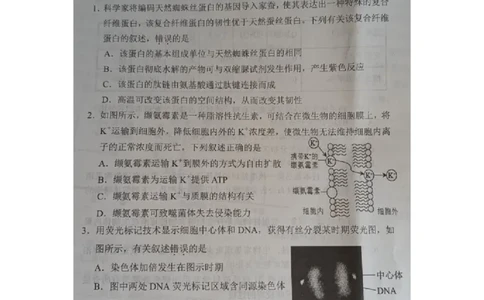 天津市部分区2024届高三上学期期末考试试题生物_2024届天津市部分区高三上学期期末考试试题