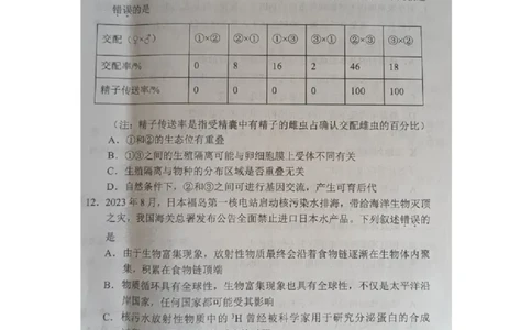 天津市部分区2024届高三上学期期末考试试题生物_2024届天津市部分区高三上学期期末考试试题