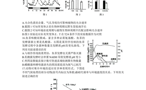 江苏省苏州市2024届高三上学期1月期末学业质量阳光指标调研生物_2024届江苏省苏州市高三上学期1月期末学业质量阳光指标调研