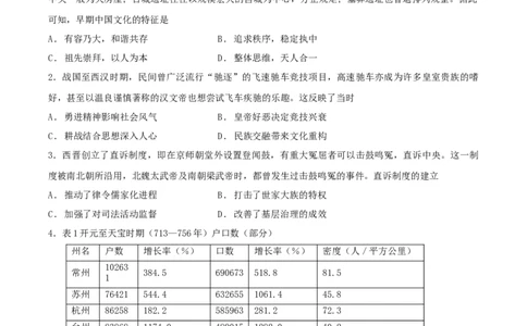 广东省东莞市2024届高三上学期期末考试历史_2024届广东省东莞市高三上学期期末考试