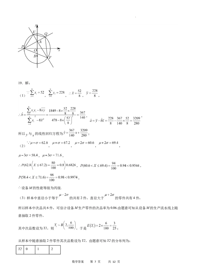 数学答案_2024届重庆缙云教育联盟高三高考第一次诊断性检测（一模）_重庆缙云教育联盟2024届高三高考第一次诊断性检测（一模）数学
