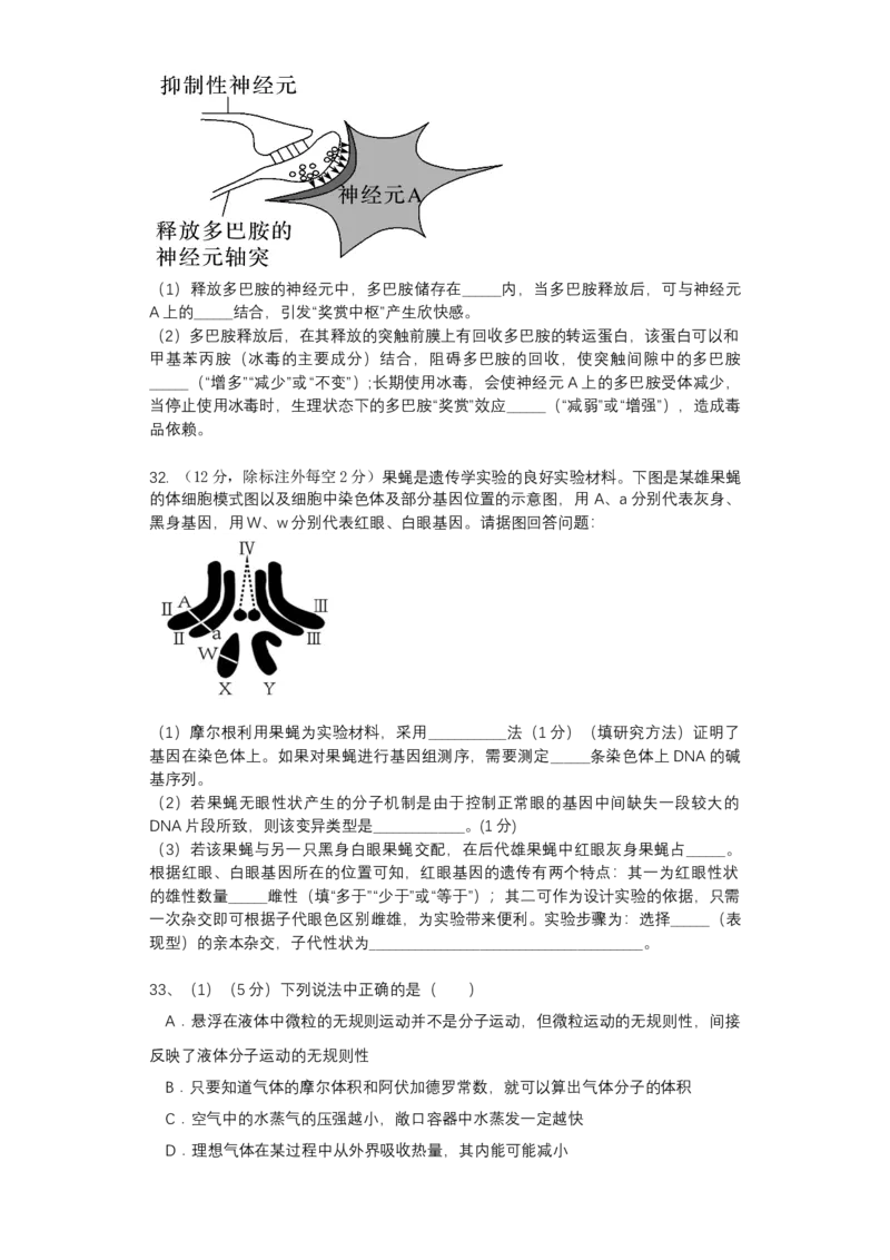 四川省绵阳南山中学实验学校2024届高三上学期1月月考理综_2024届四川省绵阳南山中学实验学校高三上学期1月月考