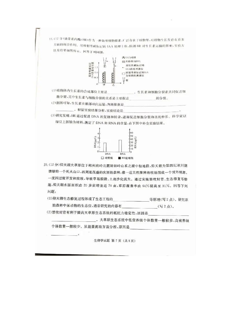娄底市2023年高三质量检测生物试题_2024届湖南省娄底市高三上学期期末考试_湖南省娄底市2024届高三上学期期末考试生物
