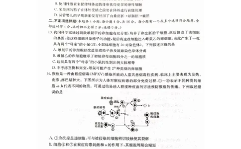 娄底市2023年高三质量检测生物试题_2024届湖南省娄底市高三上学期期末考试_湖南省娄底市2024届高三上学期期末考试生物