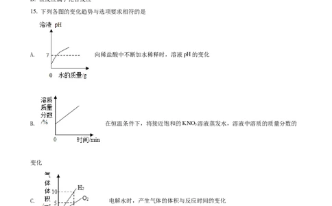 精品解析：2022年湖南省郴州市中考化学真题（原卷版）_中考真题_5.化学中考真题2015-2024年_地区卷_湖南省_郴州化学17-22