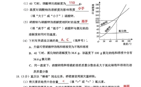2025《重庆市初中学业水平考试》化学答案_2025全国各地《中考真题试卷及答案》_2025重庆中考真题及答案