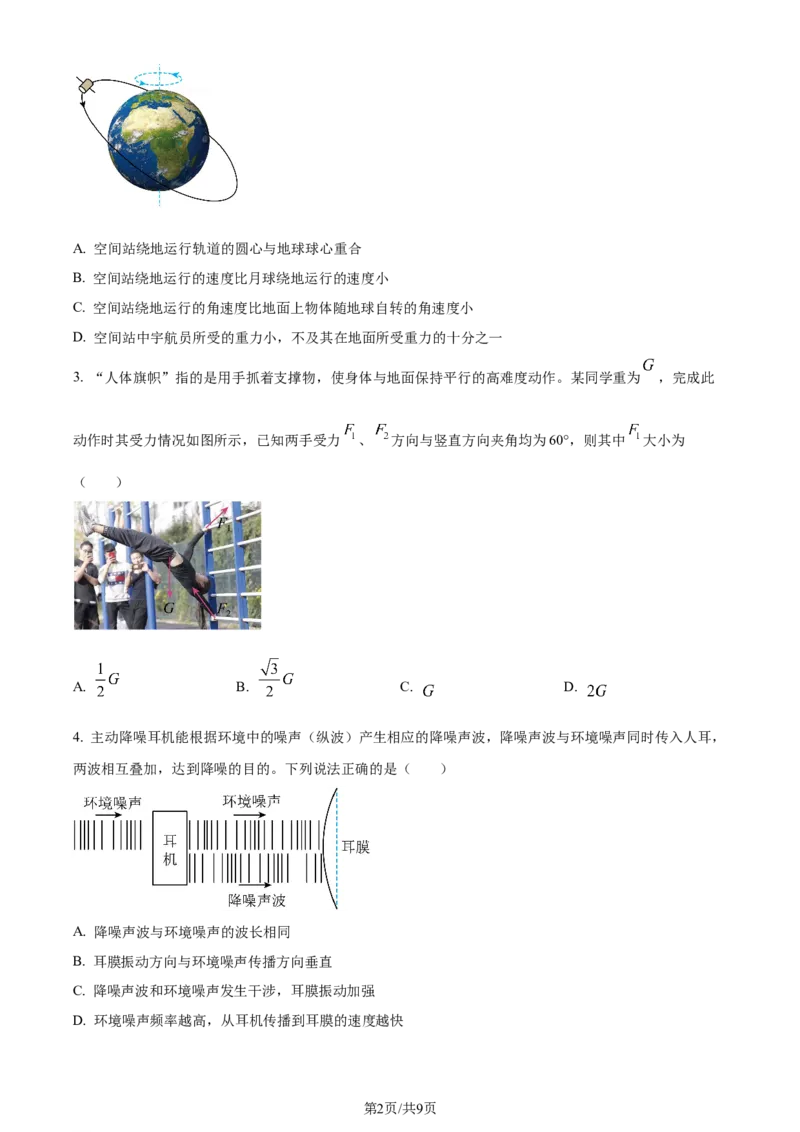 精品解析：2024届广东省佛山市普通高中教学质量检测物理试题（一）（原卷版）_2024届广东省佛山市普通高中高三上学期期末教学质量检测（一）