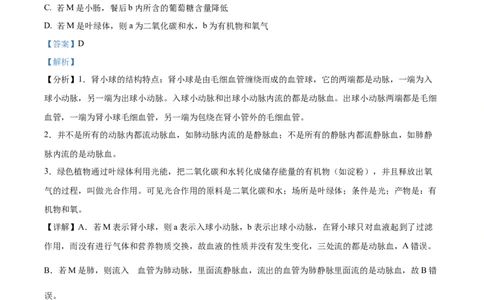 精品解析：2022年四川省资阳市中考生物真题（解析版）_中考真题_8.生物中考真题2015-2024年_2022年全国中考生物114份14