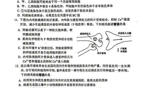 江苏省连云港市2023-2024学年高三第一次调研考试生物试题_2024届江苏省淮安市、连云港市高三上学期第一次调研考试（一模）