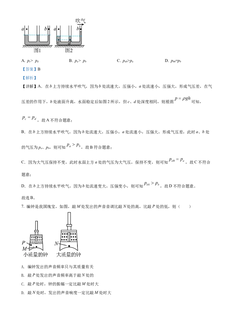 精品解析：2022年广东省广州市中考物理试题（解析版）_中考真题_4.物理中考真题2015-2024年_2022中考物理真题128份14