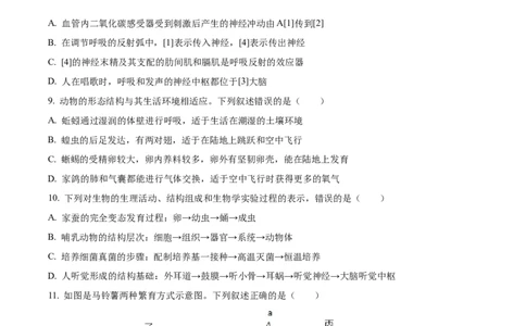 精品解析：2023年山东省泰安市中考生物真题（原卷版）(1)_中考真题_8.生物中考真题2015-2024年_2023年全国中考生物7.20_精品解析：2023年山东省泰安市中考生物真题
