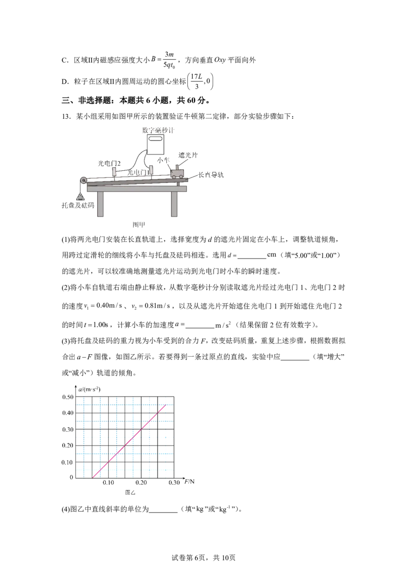 山东2025年高考山东物理高考真题文档版（含答案）-A4答案卷尾_1.高考2025全国各省真题+答案_7.高考物理试题及答案更新中