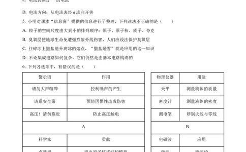精品解析：2023年山东省济宁市中考物理试题（原卷版）_中考真题_4.物理中考真题2015-2024年_2023中考物理真题7.20_精品解析：2023年山东省济宁市中考物理试题