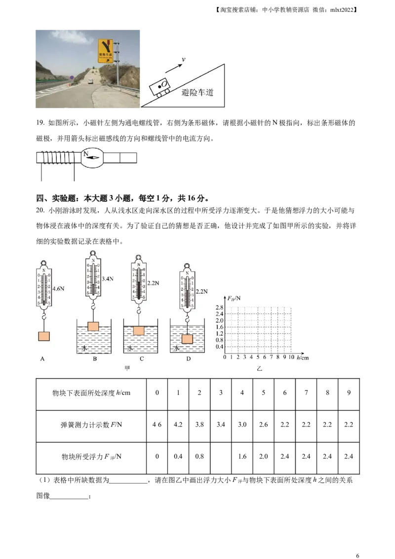 精品解析：2023年甘肃省兰州市中考理综物理试题（原卷版）_中考真题_4.物理中考真题2015-2024年_2023中考物理真题7.20_精品解析：2023年甘肃省兰州市中考理综物理试题