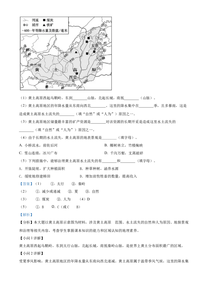精品解析：2022年辽宁省铁岭市中考地理真题（解析版）_中考真题_9.地理中考真题2015-2024年_2022中考地理真题98份18