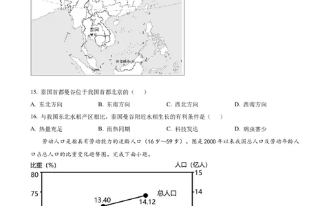 精品解析：2023年湖北省随州市中考地理真题（原卷版）_中考真题_9.地理中考真题2015-2024年_2023中考地理真题7.20_精品解析：2023年湖北省随州市中考地理真题