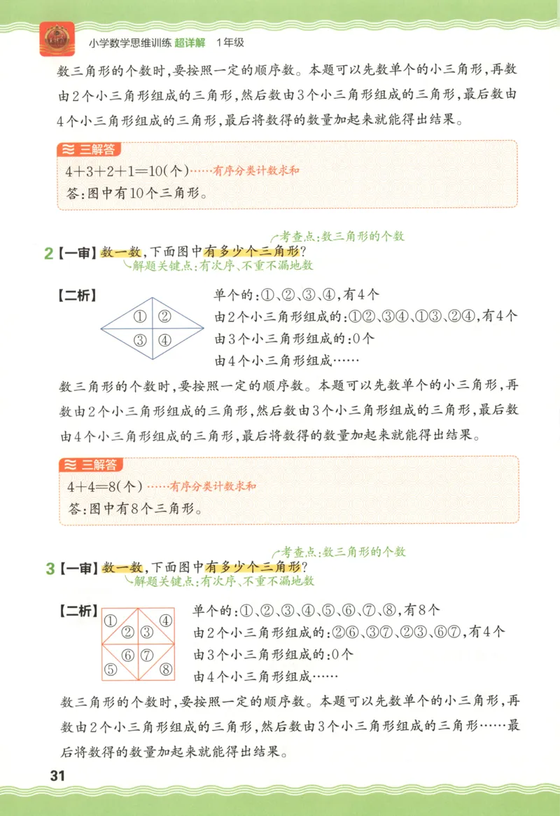 答案_25秋小学语数英习题试卷_数学_25秋《王朝霞数学思维训练超详解》1-6年级上_王朝霞数学思维训练超详解1