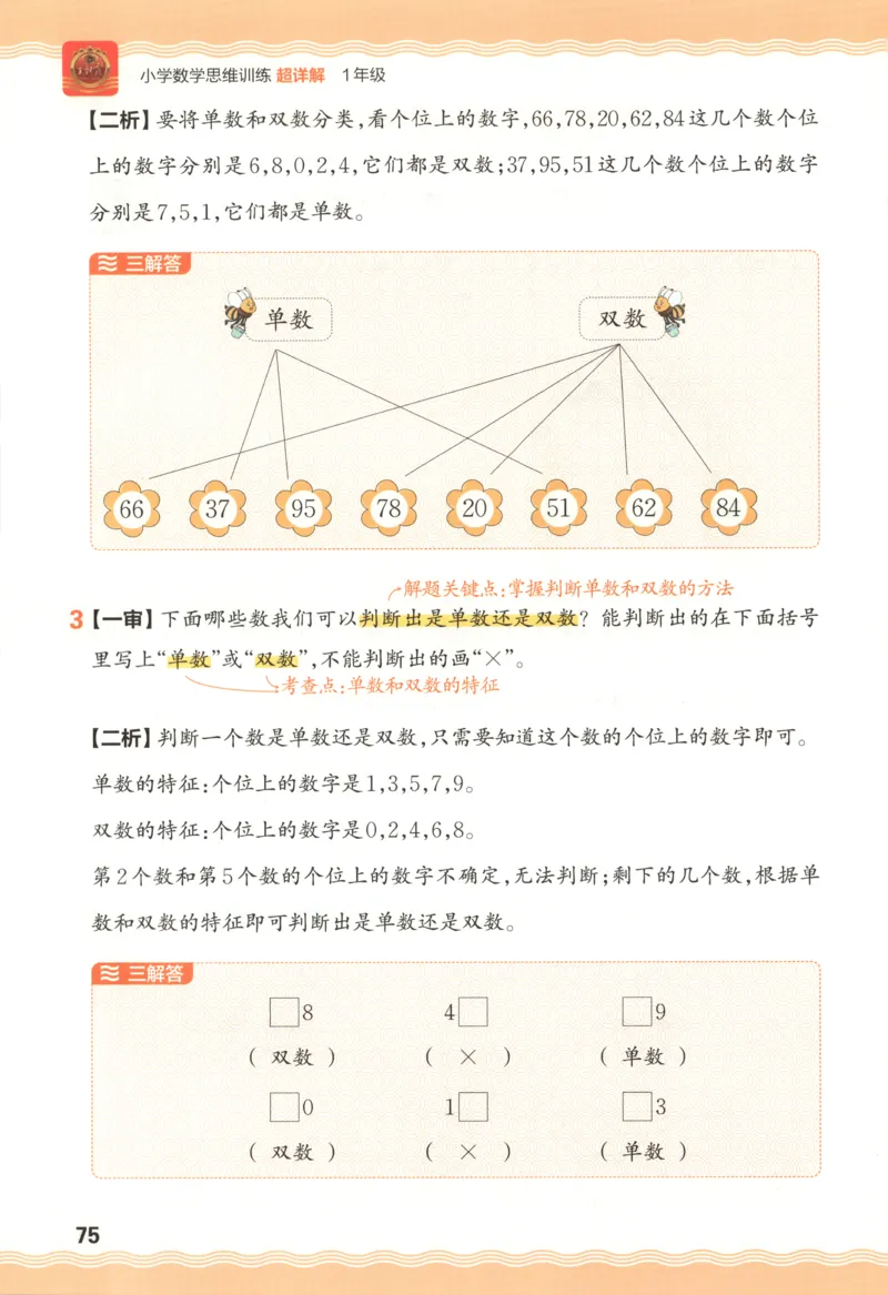 答案_25秋小学语数英习题试卷_数学_25秋《王朝霞数学思维训练超详解》1-6年级上_王朝霞数学思维训练超详解1