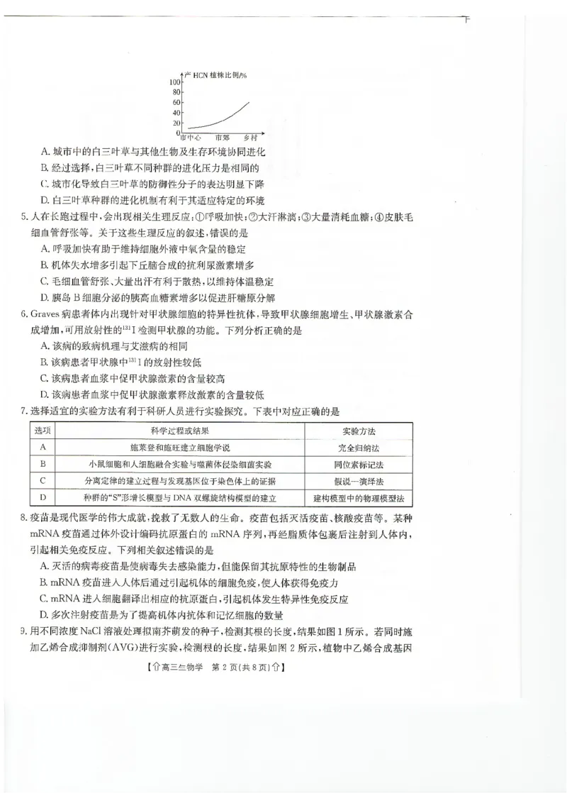 甘肃省2024届高三上学期1月阶段调考（金太阳角标箭头）生物_2024届甘肃省高三上学期1月阶段调考（金太阳角标箭头）