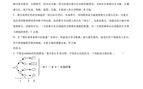 精品解析：2022年山东省泰安市中考生物真题（解析版）_中考真题_8.生物中考真题2015-2024年_2022年全国中考生物114份14